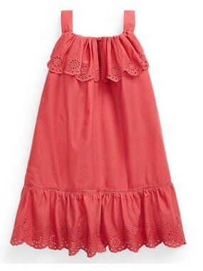 Ralph Lauren POLO Baby Girl Ruffled Eyelet Dress 12 Month